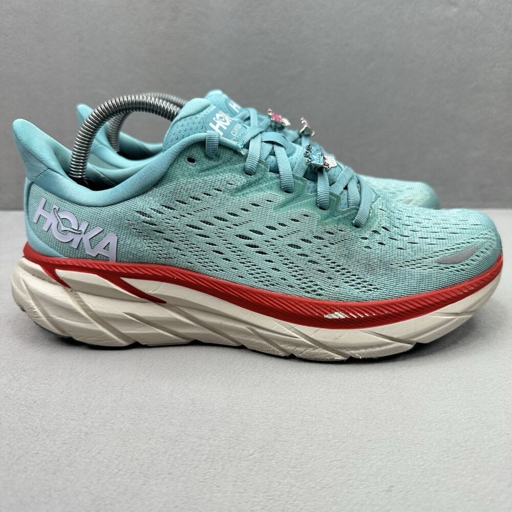 Womens Size 9.5 (B) Hoka One One Clifton 8 Shoes Aquarella Blue Running Sneakers